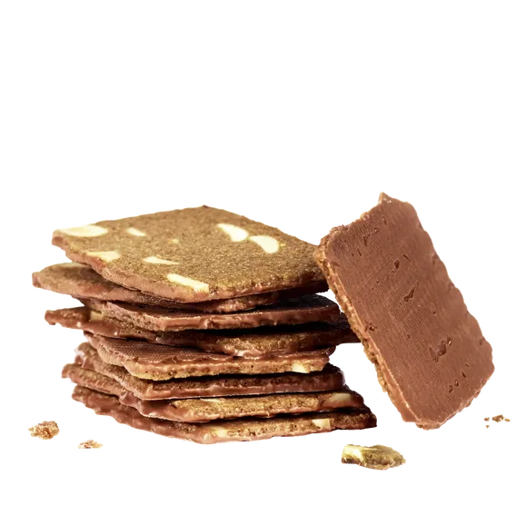 Amandelkoekje chocolade stapel