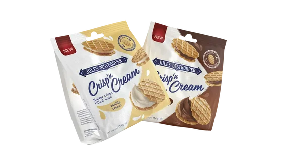 Geel bruin zakje met koekjes